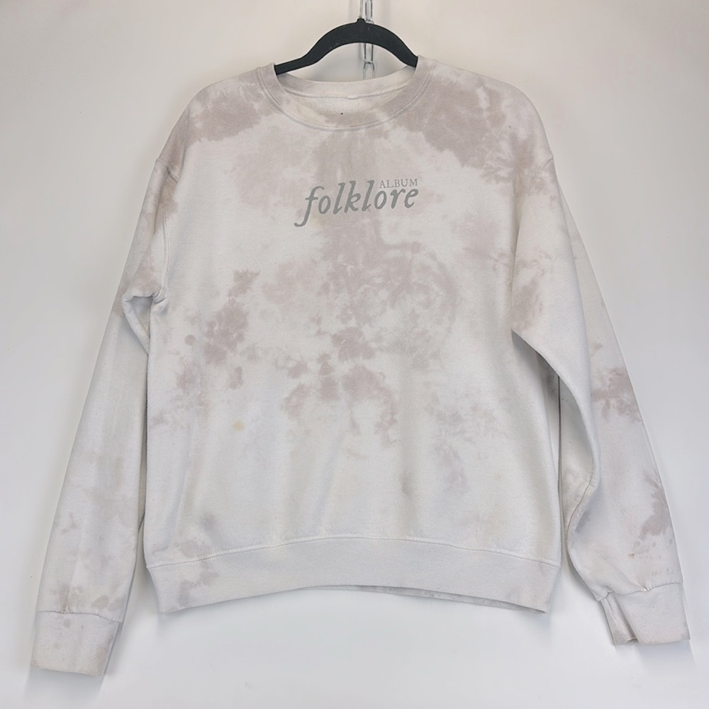 TAYLOR SWIFT Official Merch Folklore Album Tie Dye Sweatshirt Size Medium